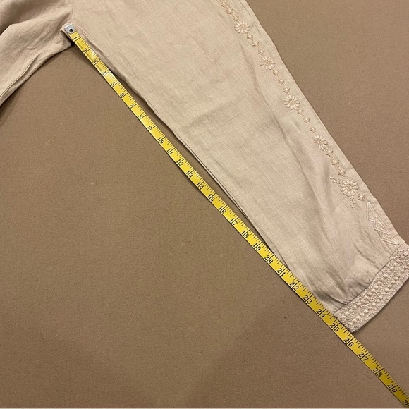 JW Los Angeles Linen Embroidered Joggers Size Small - Picture 13 of 13